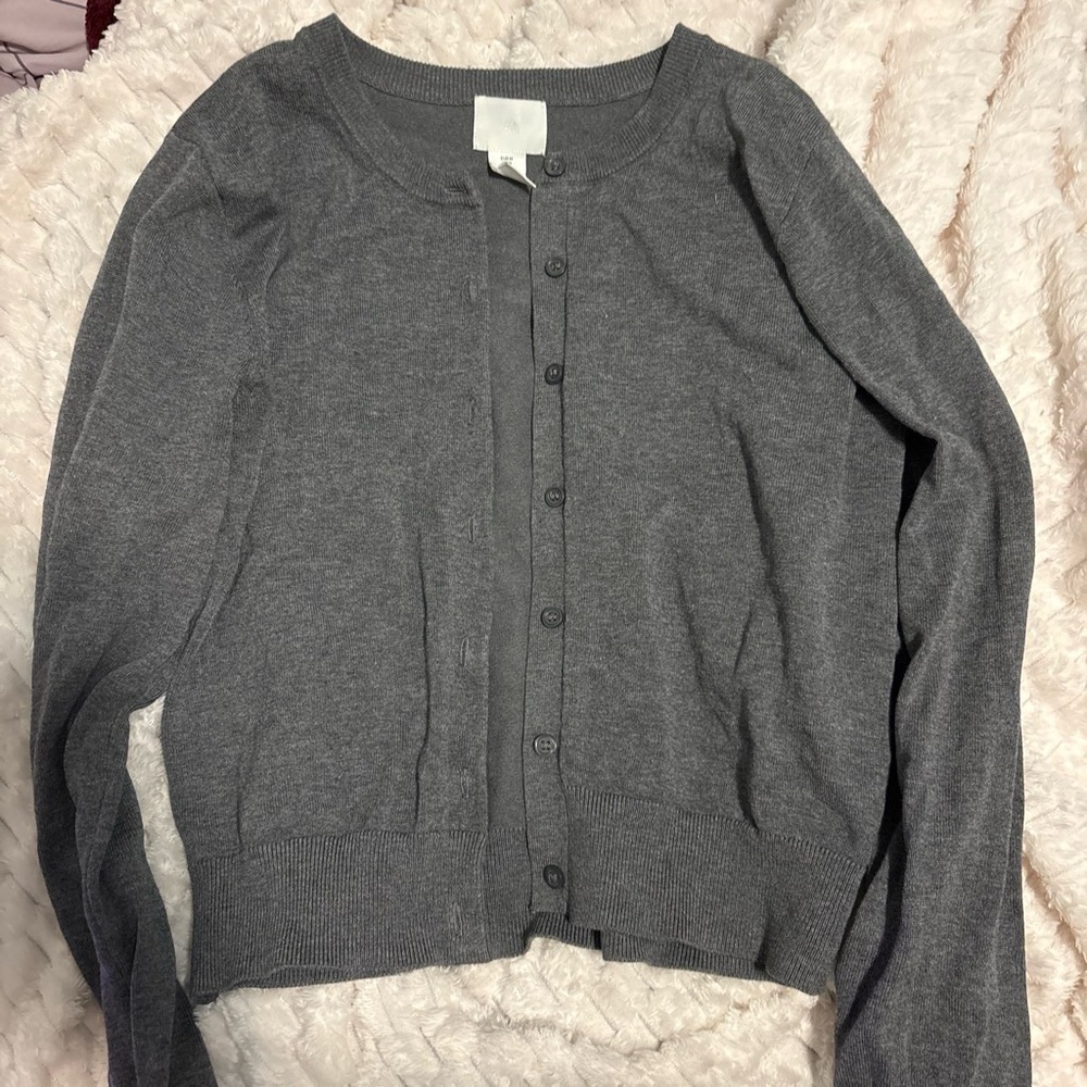H&M Dark Gray Button-Up Women's Cardigan